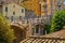 Perugia, Italy - Panoramic view of the historic aqueduct forming Via dell Acquedotto pedestrian street along the ancient Via Appia