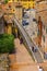 Perugia, Italy - Panoramic view of the historic aqueduct forming Via dell Acquedotto pedestrian street along the ancient Via Appia