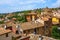 Perugia, Italy - Panoramic view of the Perugia historic quarter with medieval houses and academic quarter of University of Perugia