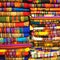 Peruvian coloured fabric with geometrical design