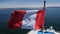 Peruvian flag on Lake Titicaca, Puno Region, Peru