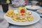 Peruvian food, `tortilla de mariscos` seafood omelette