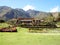 Peruvian Hacienda and restaurant along the banks oftheUrubamba river in Peru, South America in Peru