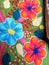 Peruvian hand made flower woolen fabric