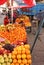 Peruvian Indian farmer sells fresh fruit