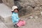 Peruvian little girl very poor but happy