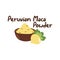 Peruvian maca root powder label, quality sticker