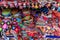 Peruvian traditional wares for sale in Pisac, Peru