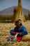 Peruvian Woman Knitting