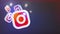 Pervouralsk, Russia - oktober 23, 2020 3d render logo Instagram on a dark blue background