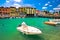 Peschiera del Garda colorful harbor and boats view