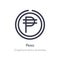 peso outline icon. isolated line vector illustration from cryptocurrency economy collection. editable thin stroke peso icon on