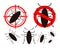 Pest control or cockroach icon set. vector illustration