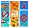 Pest control, disinfestation vector banners set