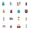 Pest control elements collection, flat icons set