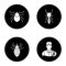 Pest control glyph icons set