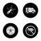 Pest control glyph icons set