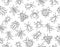 Pest control seamless pattern with flat line icons. Insects background - mosquito, spider, fly, cockroach, ant, termite