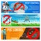 Pest control service vector banners, deratization