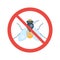 Pest control warning icon with fly. Vector illustration.