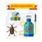 Pest control worker spraying pesticides home insects vector.