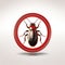 Pest free warning Anti cockroach sign in red forbidding circle