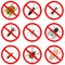 Pest and insect control, icons set.