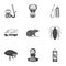 Pest, poison, personnel and various equipment monochrome icons in set collection for design. Pest control service vector