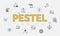 pestel concept with icon set with big word or text on center