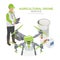 pesticide sprayer agricultural drone set for smart farming to safe life technology isometric