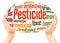 Pesticide word cloud hand sphere concept