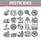 Pesticides Chemical Collection Icons Set Vector