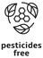 Pesticides free label. No chemicals sign. Natural product