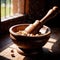 Pestle , device to pound and grind spices