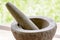 Pestle and mortar made of stone