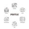 PESTLE vector illustration. Labeled market cognition analysis plan strategy