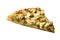 Pesto Chicken Pizza Slice On White Background Directly Above View
