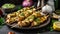 Pesto chicken skewers with grilled chicken marinated in green basil pesto