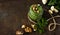 Pesto cooking freshly grounded pesto sauce in a glass jar front view