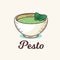 Pesto ingredients object design vector hand drawn objects