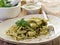 Pesto trofie typical genoa