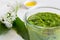 Pesto with wild garlic in a jar