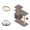 Pet accessories food bowl, collar and cat tree house with scratching post