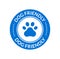 Pet animal friendly sign. Paw dog cat place icon certified