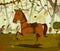 Pet animal Horse on jungle forest background