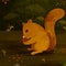 Pet animal Squirrel on jungle forest background