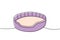 Pet bed, cushion pillow sleep one line colored continuous drawing. Animals accessories, pet toy supplies continuous one