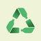 Pet bottles form mobius loop or recycling symbol with arrows
