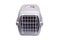 Pet carrier. Plastic carrying case for traveling with pets or visiting veterinarian. Animal transportation box or kennel