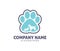 Pet cat dog clinic shop adoption vector logo design